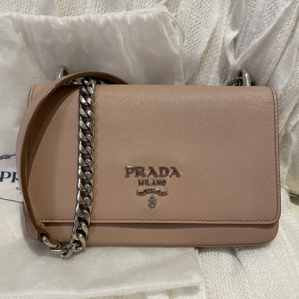 Prada Saffiano pink leather bag